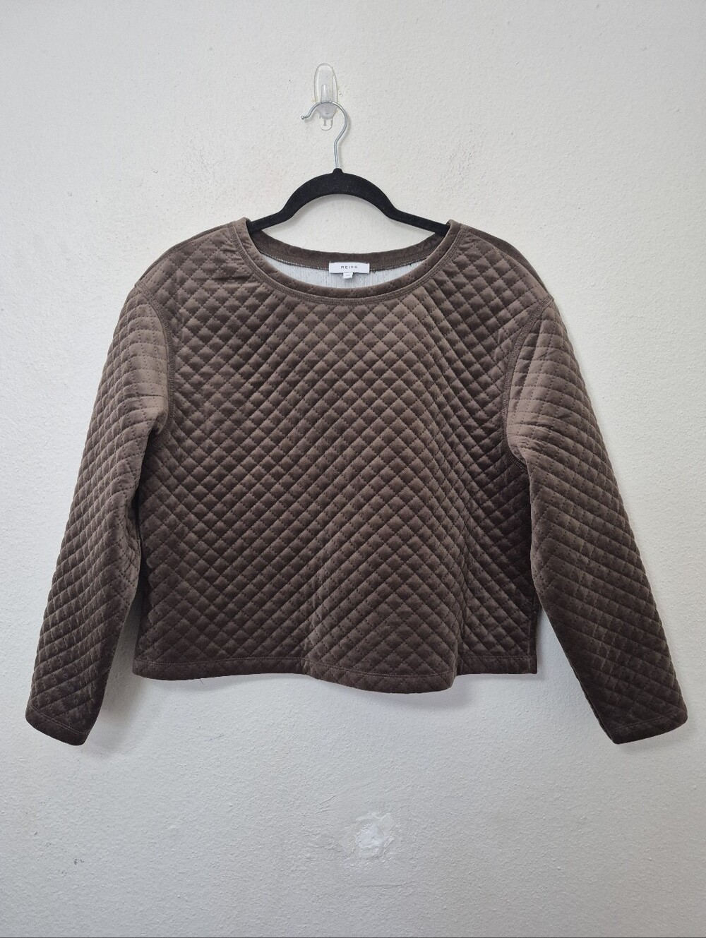 REISS Brown Velvet Sweater